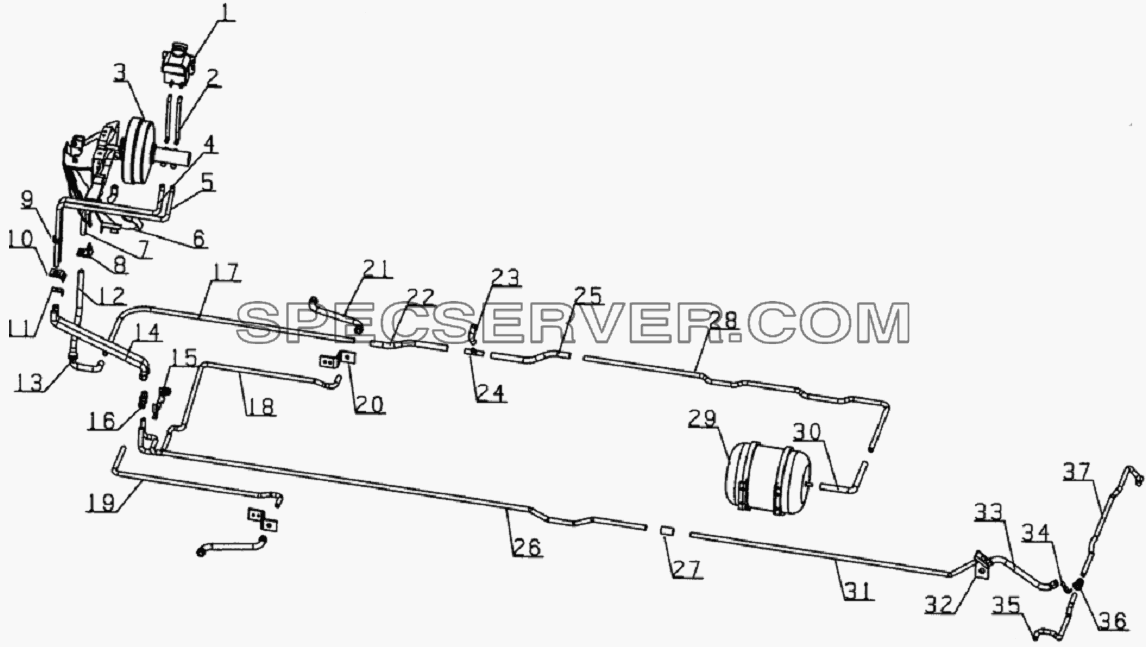 3506D126 Brake pipe system для HFC 1020K-D126 (список запасных частей)