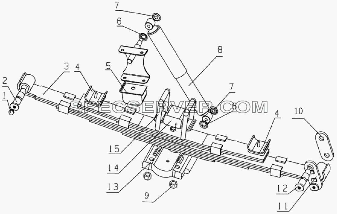 Rear suspension assembly для HFC 1020K-D126 (список запасных частей)