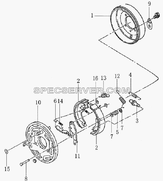 3507Q5 Parking brake для HFC 1020K-D126 (список запасных частей)
