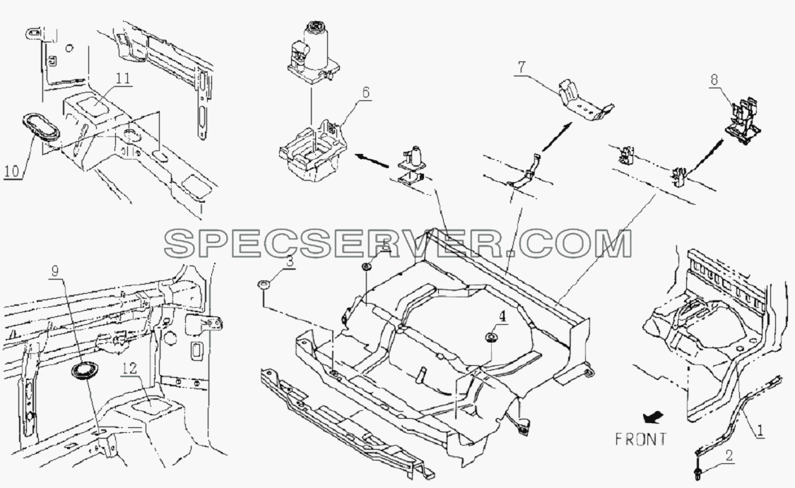 5101E0 Parts for cabin floor для HFC 1020K-D126 (список запасных частей)