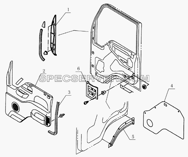 6102D4 Door plate assembly для HFC 1020K-D126 (список запасных частей)