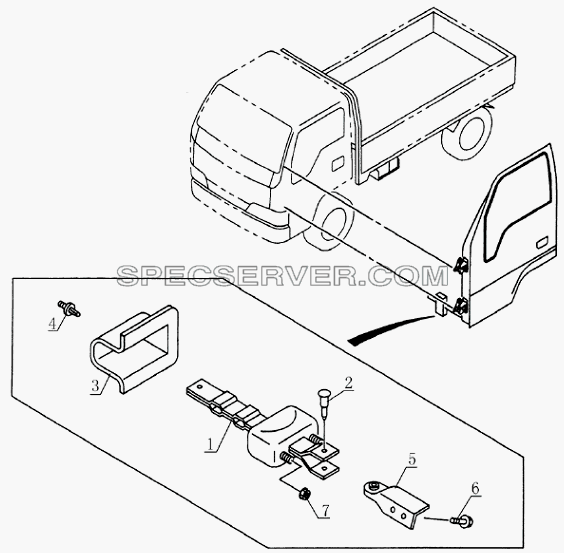 6109E0 Door limitator assembly для HFC 1020K-D126 (список запасных частей)