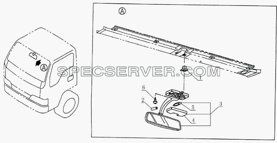 8201E0 Inner rear view mirror для HFC 1020K-D126 (список запасных частей)