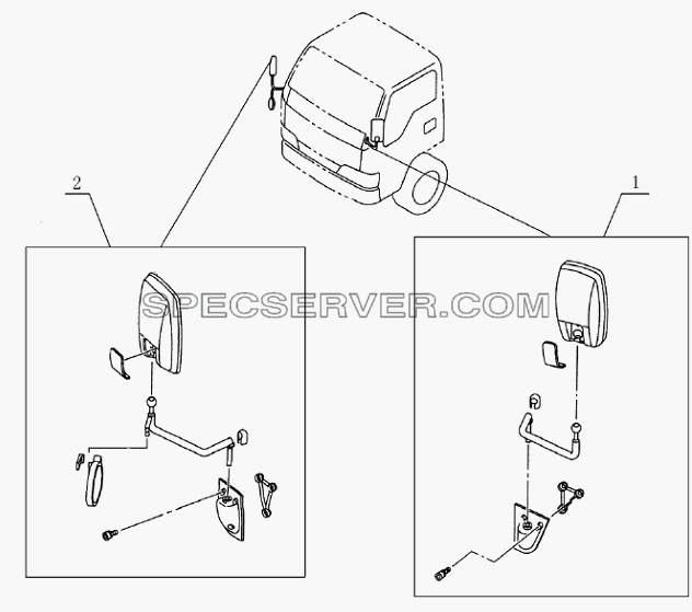 8202D2 Outer rear view mirror для HFC 1020K-D126 (список запасных частей)