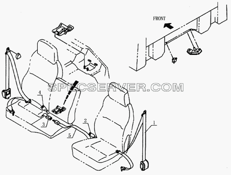 8212D2 Safety belt system для HFC 1020K-D126 (список запасных частей)