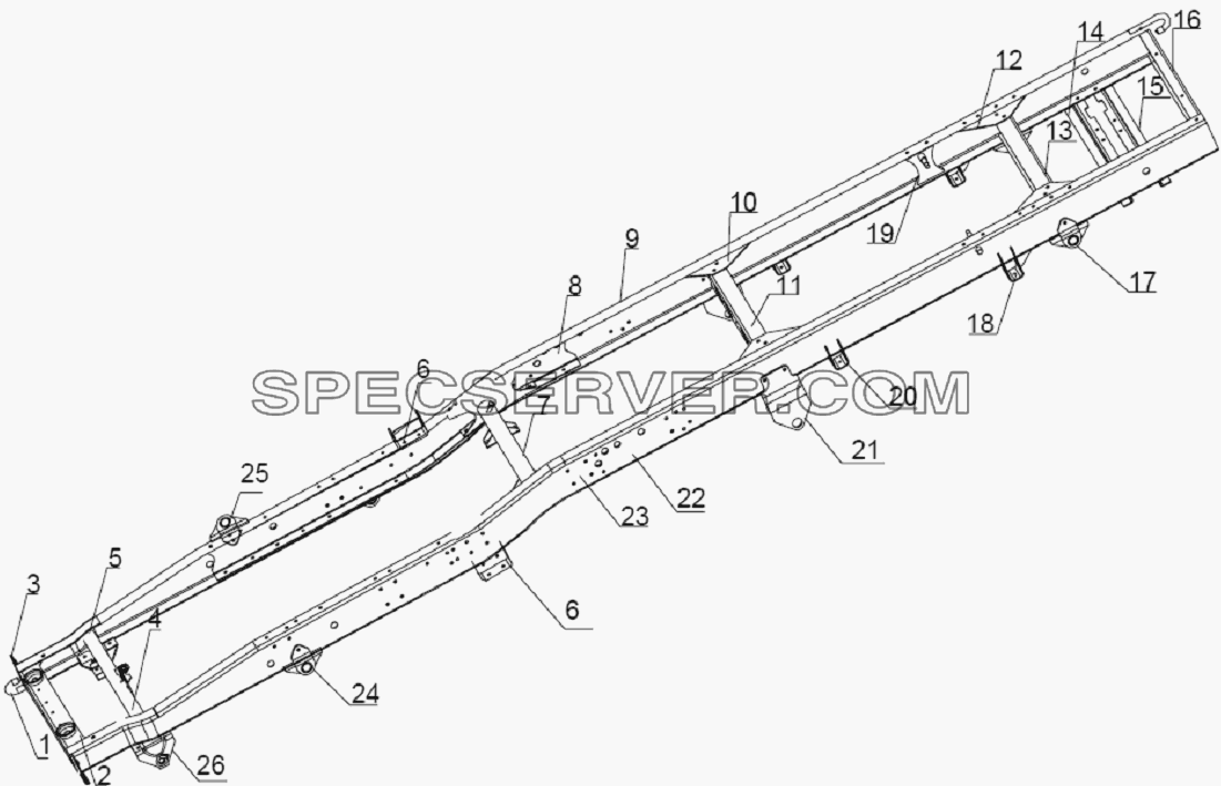 2800D126 Frame unit для HFC 1020K-D126 (список запасных частей)