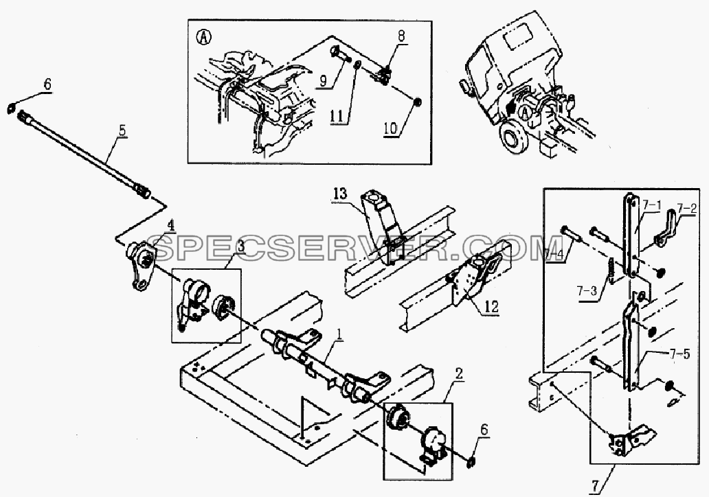5002DF4JC Cab reversal mechanism для HFC 1020K-D126 (список запасных частей)