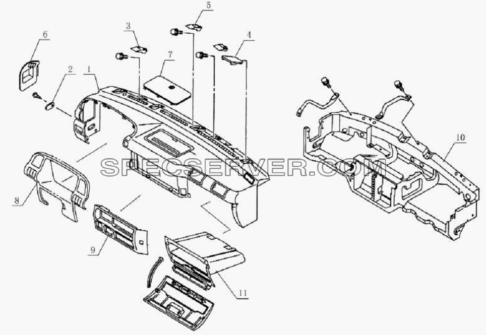 5305D114 Instrument panel assembly для HFC 1020K-D134 (список запасных частей)