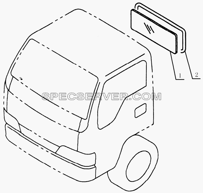 5603D0 Rear windshield glass для HFC 1020K-D134 (список запасных частей)