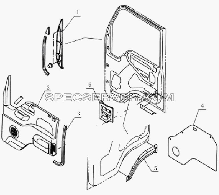 6102E0 Door plate assembly для HFC 1020K-D134 (список запасных частей)