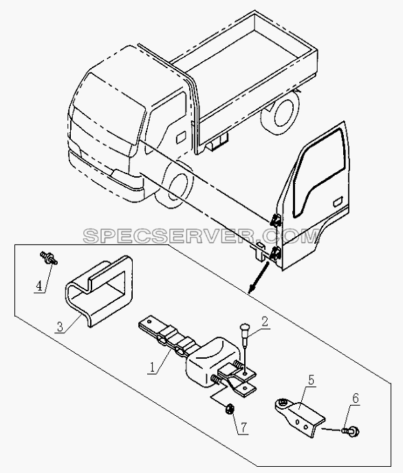 6109E0 Door limitator assembly для HFC 1020K-D134 (список запасных частей)