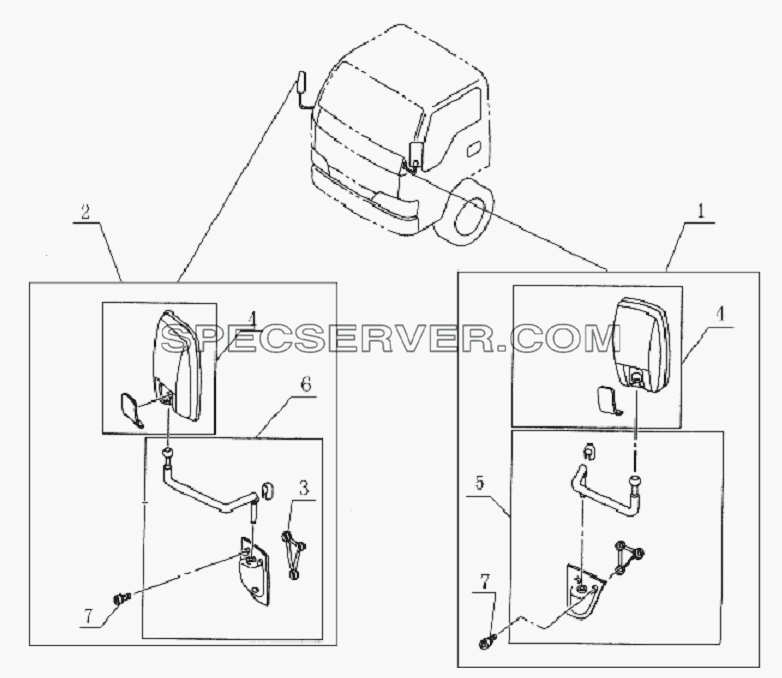 8202D0 Outer rear view mirror для HFC 1020K-D134 (список запасных частей)