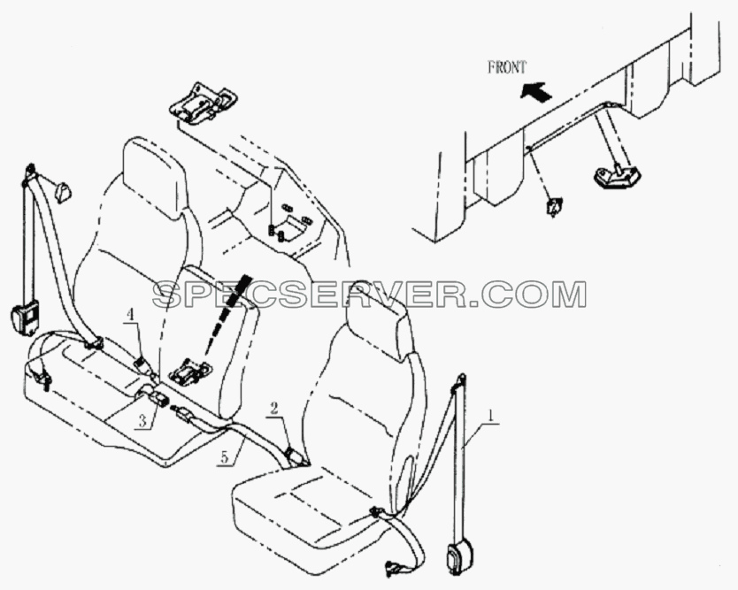 8212D0 Safety belt system для HFC 1020K-D134 (список запасных частей)