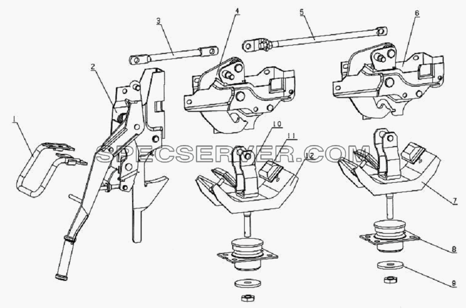 5004D2 Cabin lock mechanism для HFC 1020K-D134 (список запасных частей)