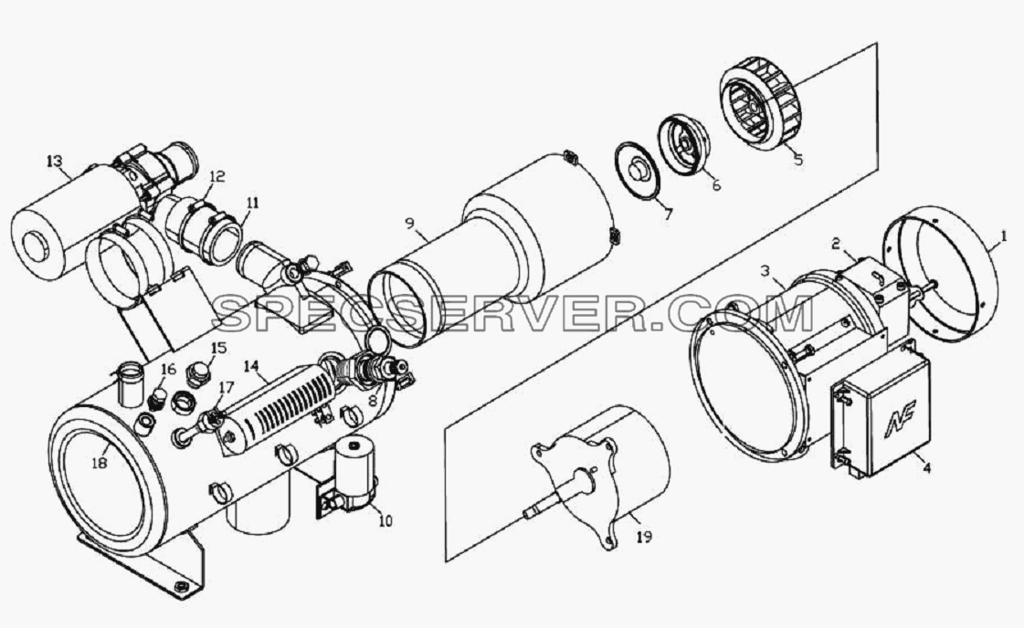 8109910E0QZ-caS Water heater unit для HFC 1020K-D134 (список запасных частей)