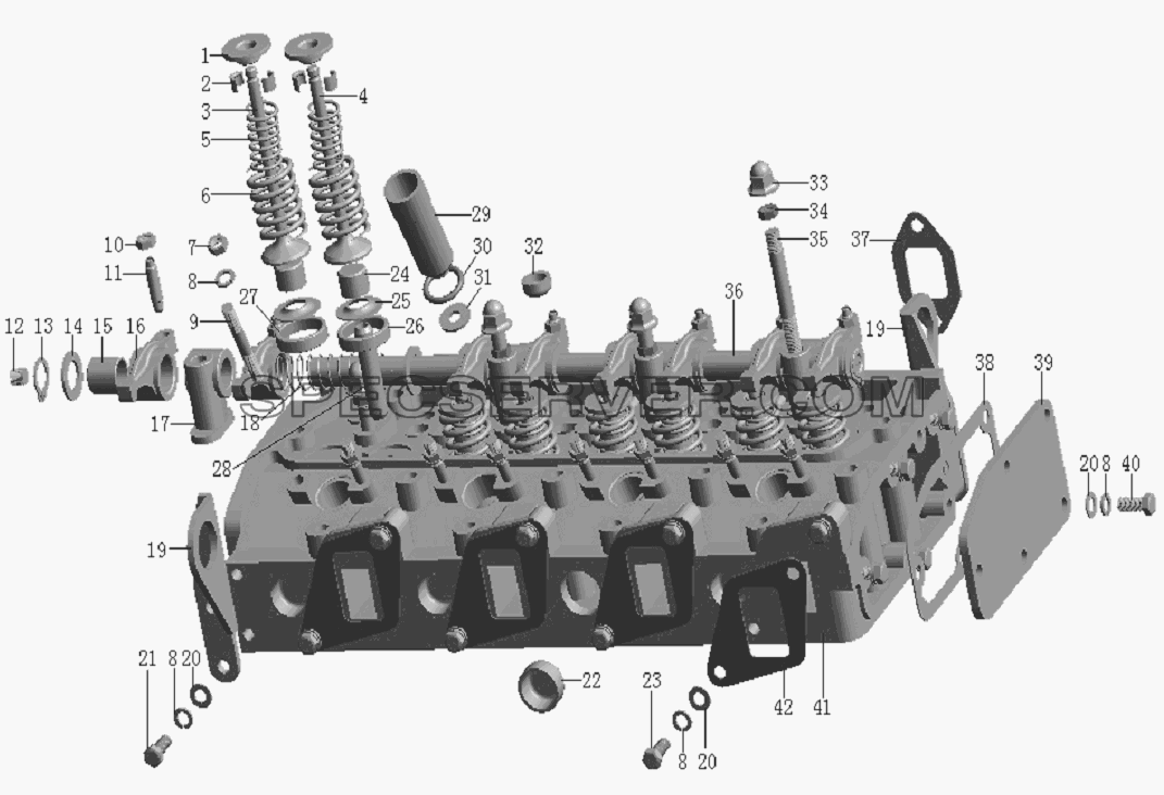QC490Q(DI)-03000 Cylinder head assembly для HFC 1020K-D134 (список запасных частей)