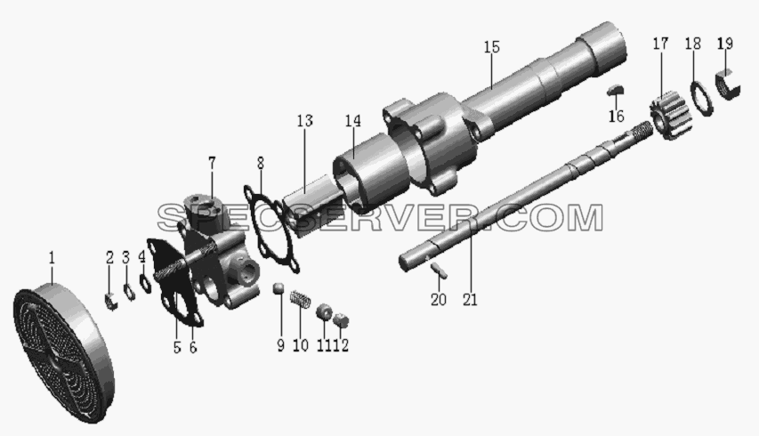 QC490Q(DI)-15000 Oil pump assembly для HFC 1020K-D134 (список запасных частей)