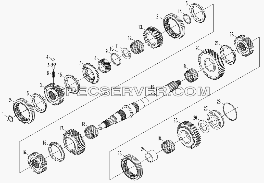 2nd shaft assembly для HFC 1020K-D134 (список запасных частей)