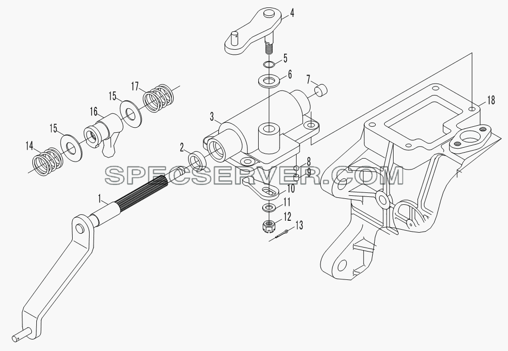 Seat, gear shift control assembly для HFC 1020K-D134 (список запасных частей)