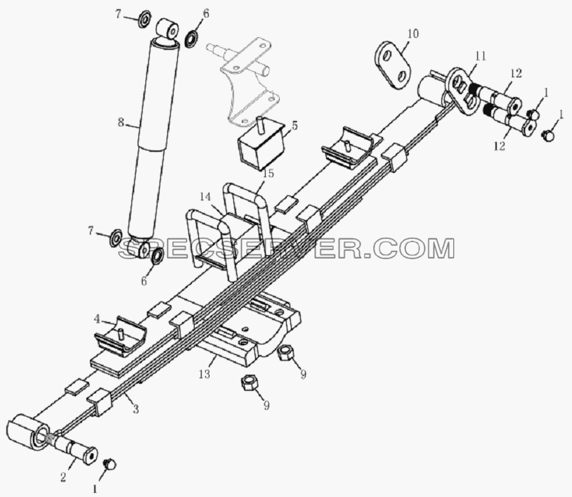 2911D4JC Rear suspension assembly для HFC 1020K-D134 (список запасных частей)