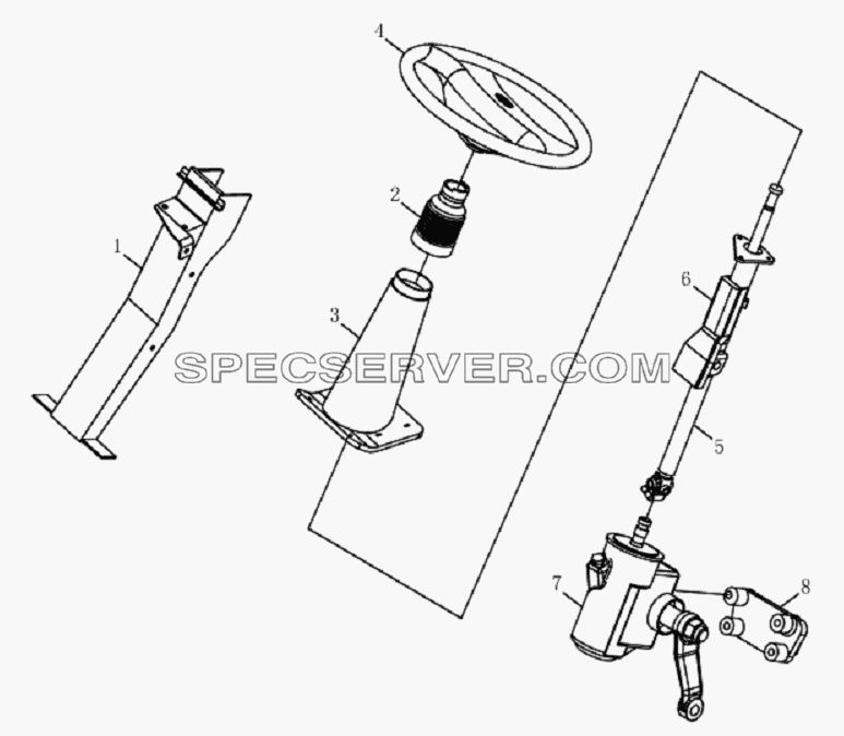 3400D128 Steering system для HFC 1020K-D134 (список запасных частей)
