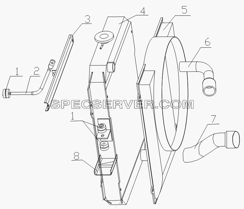 1300D4-hcG Cooling system equipment для HFC 1020KR-D127 (список запасных частей)