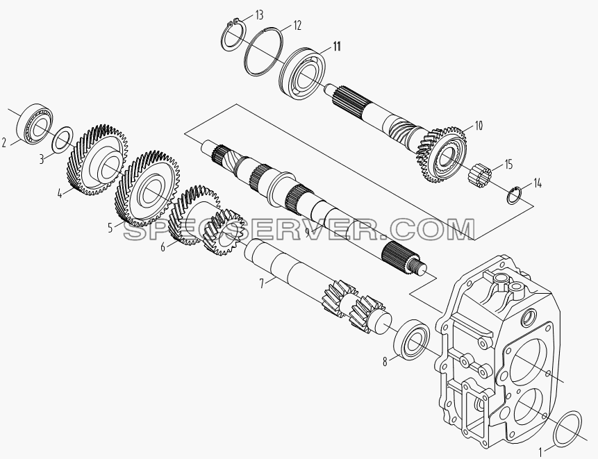 1st Shaft and intermediate shaft для HFC 1020KR-D127 (список запасных частей)