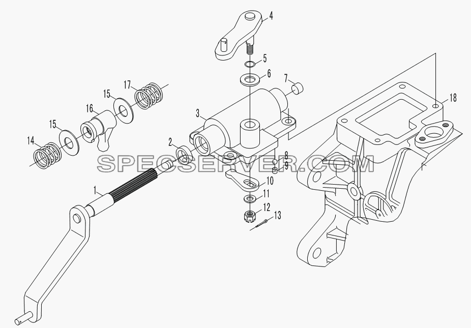 Seat, gear shift control assembly для HFC 1020KR-D127 (список запасных частей)