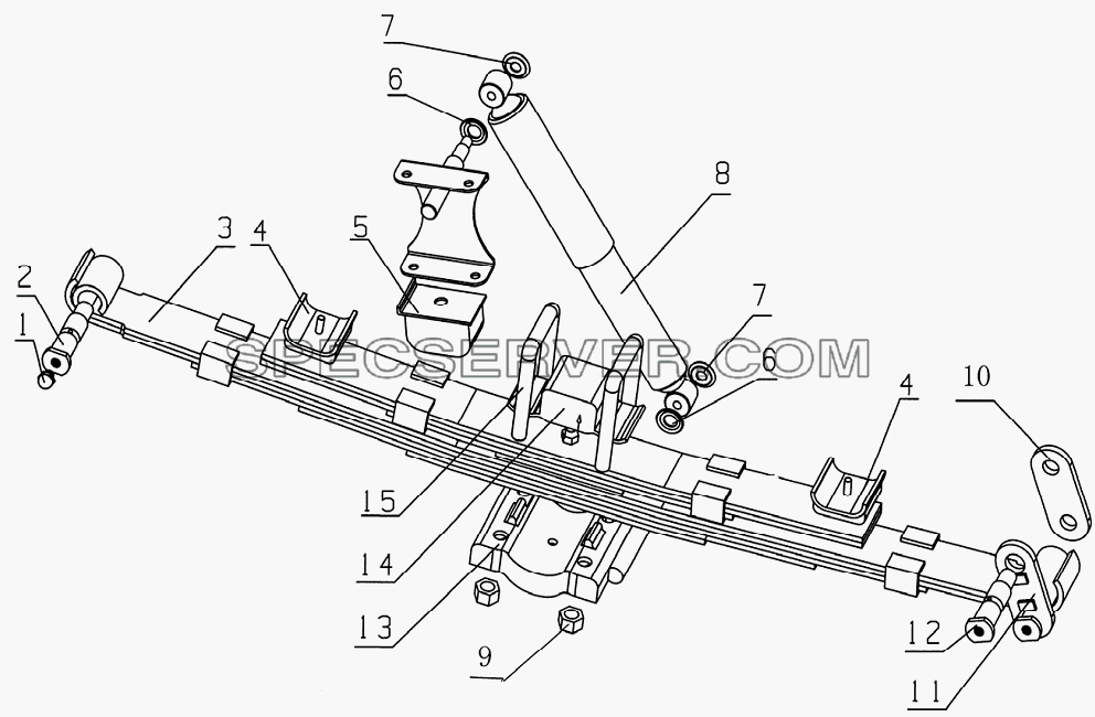 2911D4JC Rear suspension assembly для HFC 1020KR-D127 (список запасных частей)