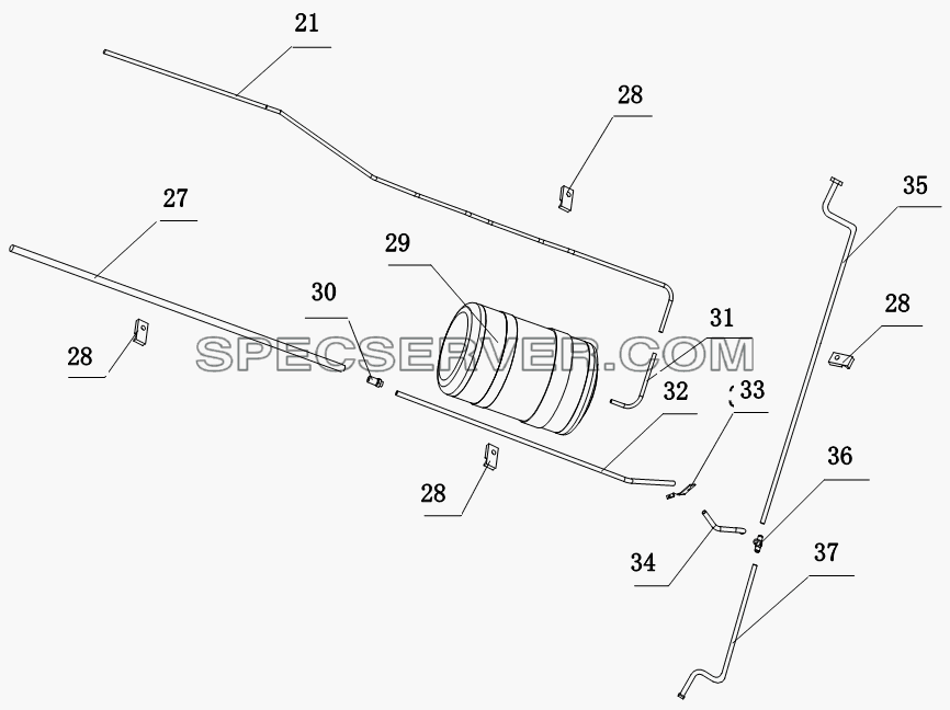 3506D120 Bbrake pipe system для HFC 1020KR-D127 (список запасных частей)