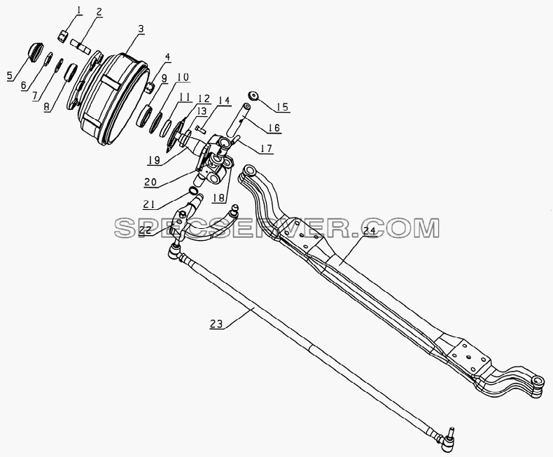 3000D4XZ Front axle assembly для HFC 1020KR-D127 (список запасных частей)