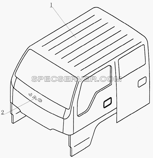 5000D200 Cabin assy для HFC 1020KR-D127 (список запасных частей)
