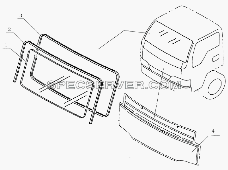 5206D0 Front windshield для HFC 1020KR-D127 (список запасных частей)