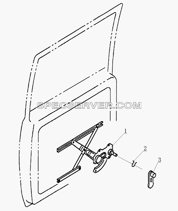 6204B3 Back-door glass regulator для HFC 1020KR-D127 (список запасных частей)