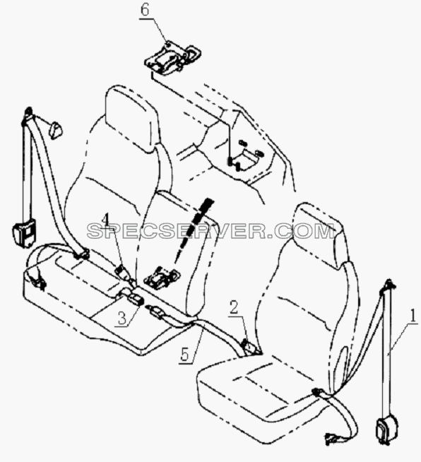 8212D0 Safety belt system для HFC 1020KR-D127 (список запасных частей)