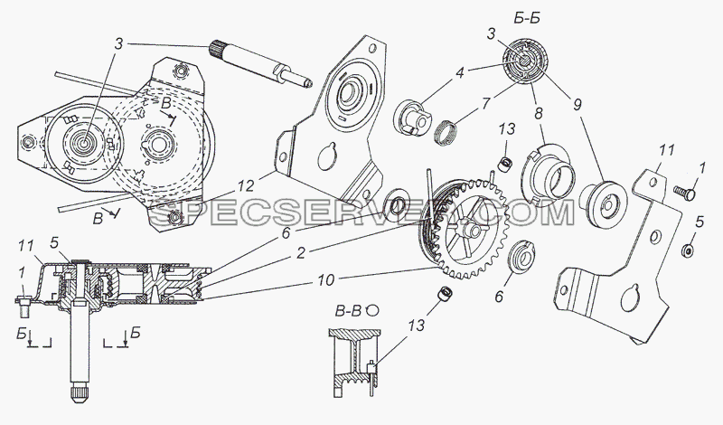 53205-6104030 Механизм стеклоподъемника двери для КамАЗ-4308 (2008) (список запасных частей)