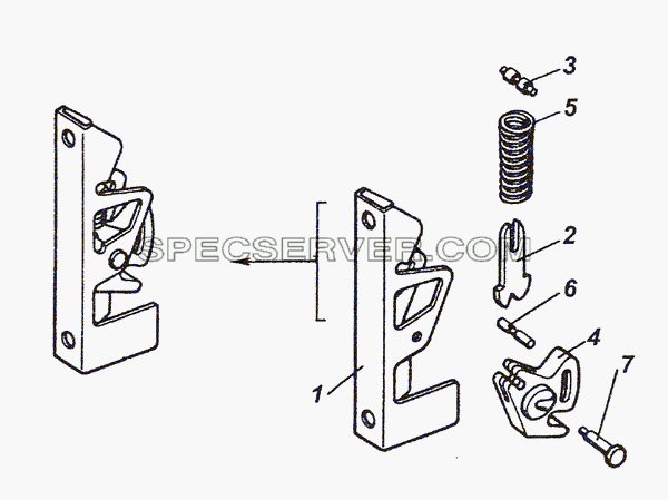 5320-8406010-01 Замок панели для КамАЗ-4308 (2008) (список запасных частей)