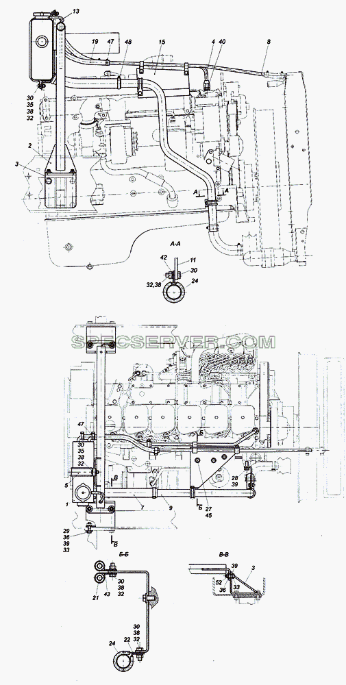 4308-1311005-30 Установка расширительного бачка для КамАЗ-4308 (2008) (список запасных частей)