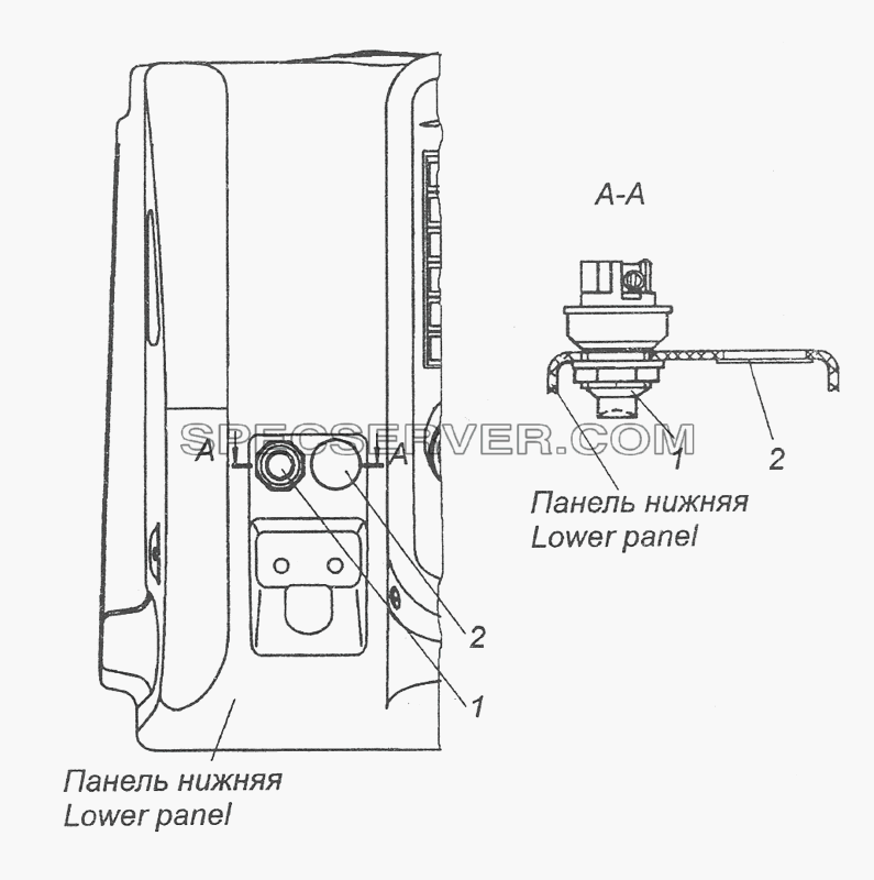 4308-3710004-30 Установка выключателя аккумуляторной батареи для КамАЗ-4308 (2008) (список запасных частей)
