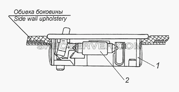 54105-3714002-24 Установка плафона освещения спального места для КамАЗ-4308 (2008) (список запасных частей)