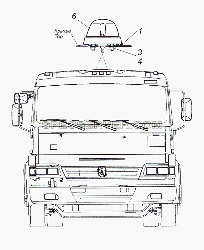 53205-3738001 Установка фонарей автопоезда для КамАЗ-4308 (2008) (список запасных частей)