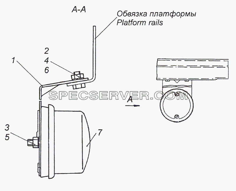 53215-3731002 Установка задних контурных фонарей для КамАЗ-4308 (2008) (список запасных частей)