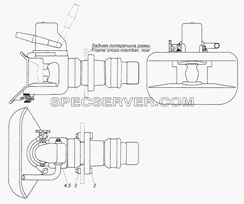 4308-2707001 Установка тягово-сцепного устройства для КамАЗ-4308 (2008) (список запасных частей)