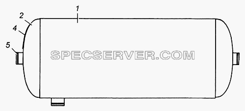 Ресивер в сборе 53205-3513015 для КамАЗ-4308 (список запасных частей)