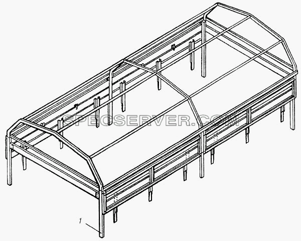 Установка каркаса тента для КамАЗ-4310 (списка 2004 г) (список запасных частей)