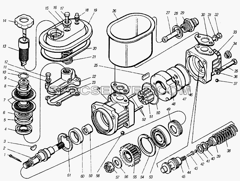 Насос гидроусилителя руля для КамАЗ-4310 (списка 2004 г) (список запасных частей)