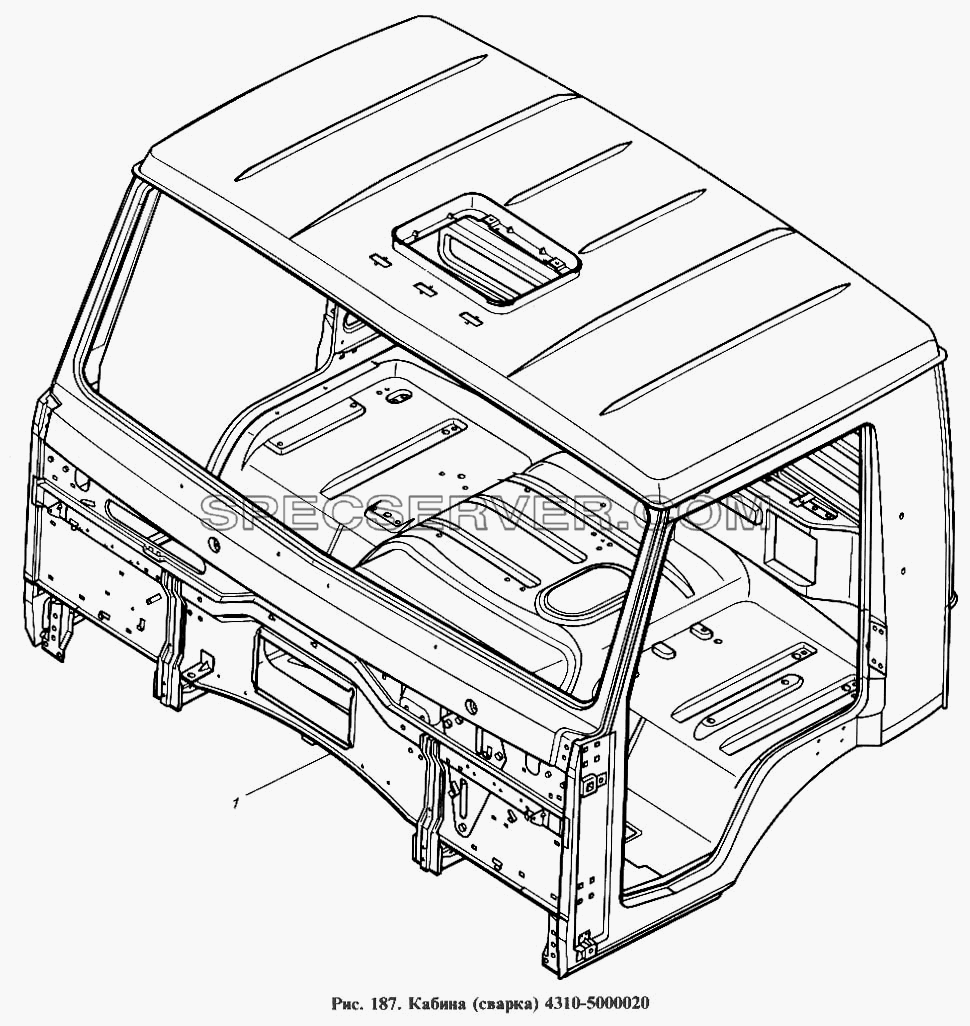Кабина (сварка) для КамАЗ-4310 (список запасных частей)