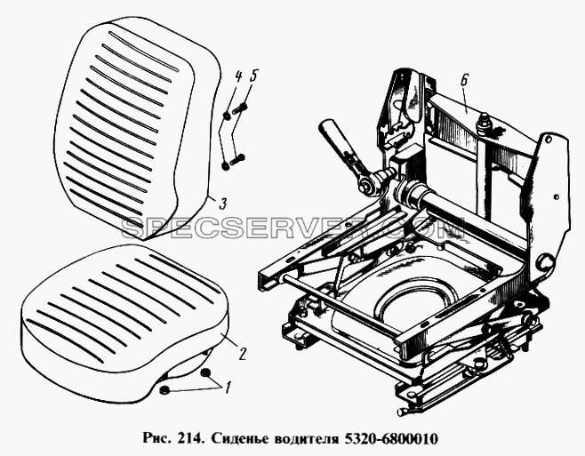 Сиденье водителя для КамАЗ-4310 (список запасных частей)