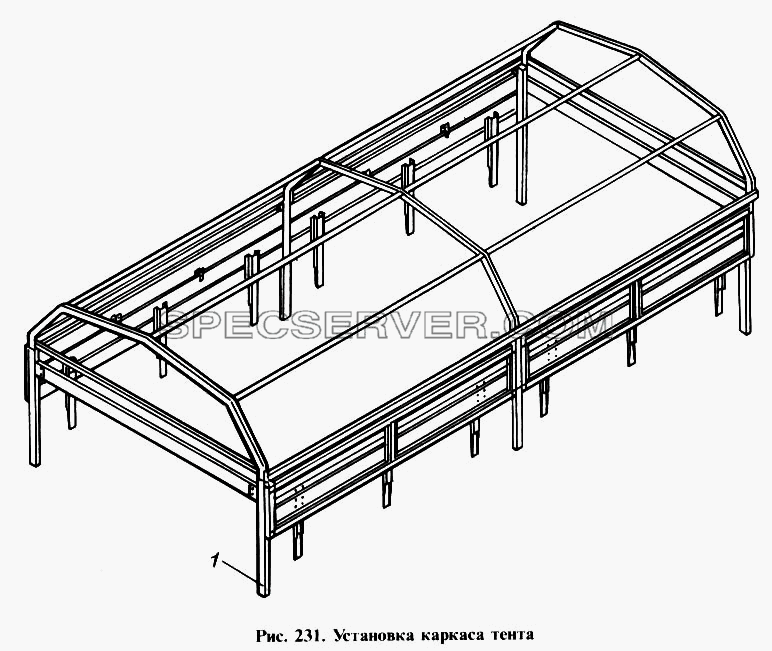 Установка каркаса тента для КамАЗ-4310 (список запасных частей)