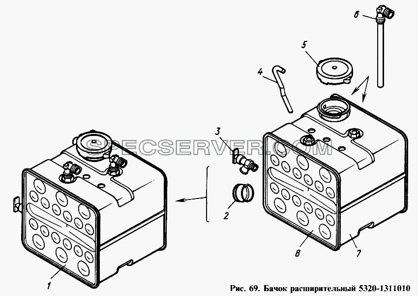 Бачок расширительный для КамАЗ-4310 (список запасных частей)
